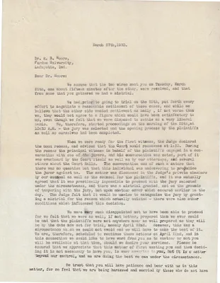 Letters Sent to Dr. R. B. Moore, March 27, 1930