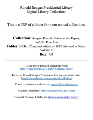 [Consumer Affairs] - 1973 Information Digest, Volume II