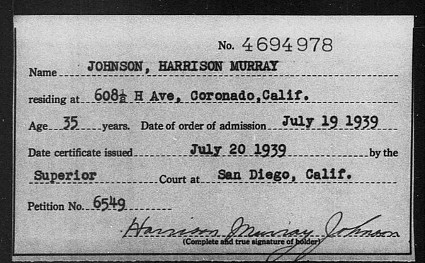 Johnson, Harrison Murray - 1939