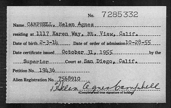 Campbell, Helen Agnes - 1955