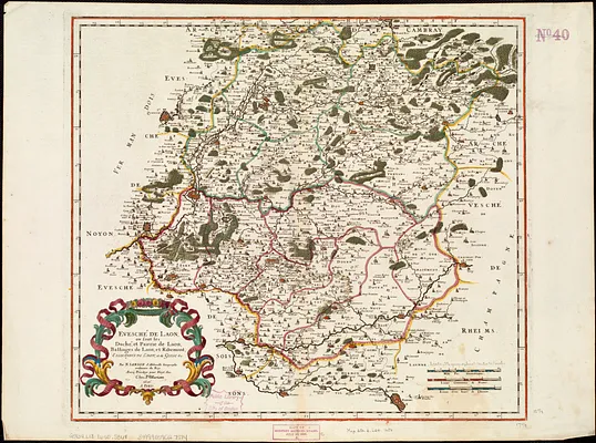 Evesché de Laon, ou sont les Duché, et Pairrie de Laon, Balliages de Laon, et Ribemont, Eslections de Laon, et de Guise etc