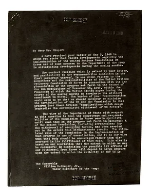 Letter from Robert Lovett to William H. Draper, Jr.