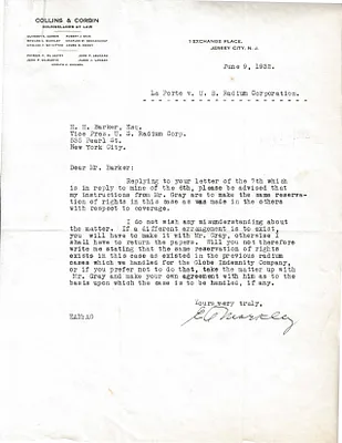 Letters Received to H.H. Barker, June 9, 1932