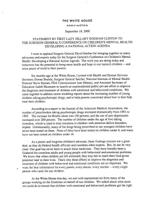 Surgeon General's Conference Ritalin [Folder 1]
