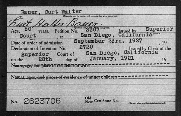 Bauer, Curt Walter - 1927