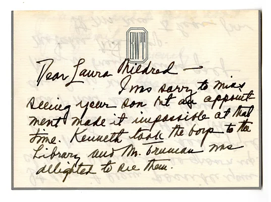 Letter from Bess W. Truman to Laura Eckert