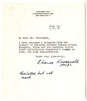 Correspondence Between President Harry S. Truman and Eleanor Roosevelt, with Attachment and Related Material