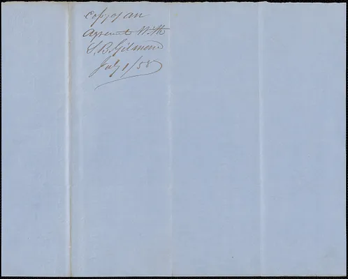 W. A Harrington to Sam B. Gilman, 1 July 1858