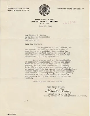 Letters Received to Howard H. Barker, July 23, 1929