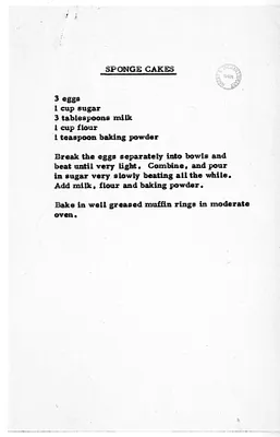 Recipe for Sponge Cakes