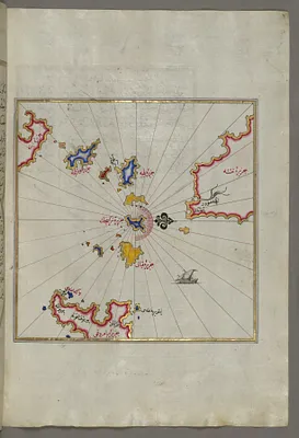 Map of Small Islands in the Region of Naxos and Amorgos in the Southeastern Aegean Sea