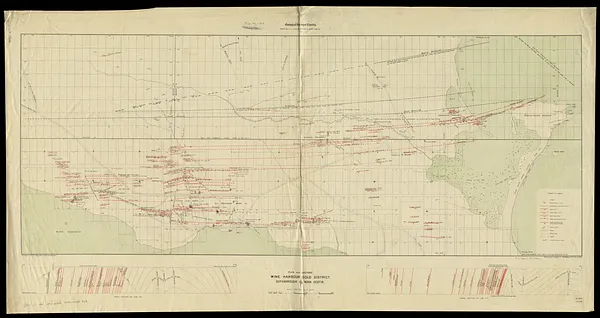 Plan and sections Wine Harbour gold district, Guysborough Co., Nova Scotia