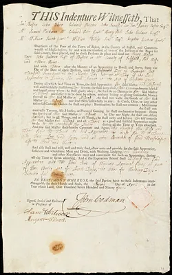 Peggy Mason indentured to apprentice with John Codman of Boston, 2 April 1794
