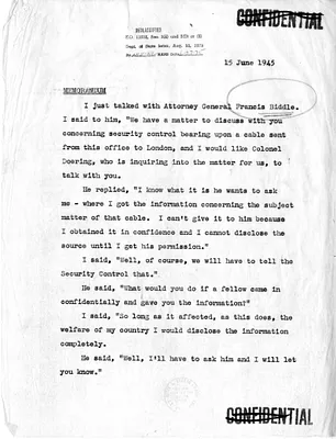 Memorandum from William J. Donovan
