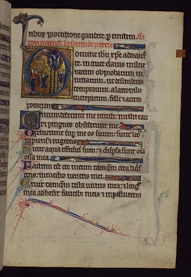 Initial ""D"" with Crucifixion