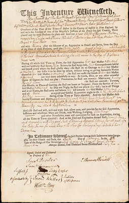 Jane Taylor indentured to apprentice with Thomas Wendell of Boston, 6 February 1765