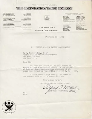 Letters Received to H.H. Barker, February 15, 1935