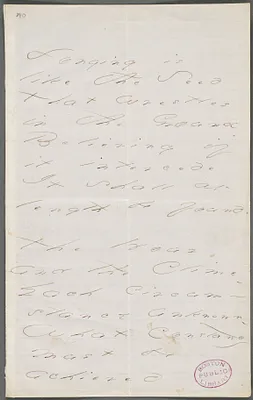 Emily Dickinson, Amherst, Mass., autograph manuscript poem: Longing is like the seed, 1873