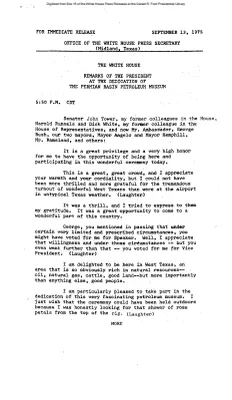 Remarks of the President at the Dedication of the Permian Basin Petroleum Museum [Ford Speech or Statement]