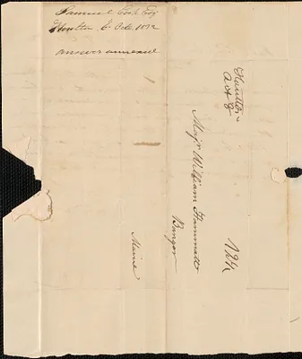 Samuel Cook to William Hammatt, 6 October 1832