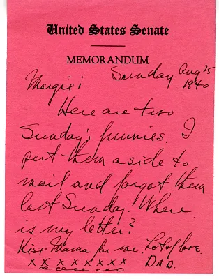 Note from Harry S. Truman to Margaret Truman