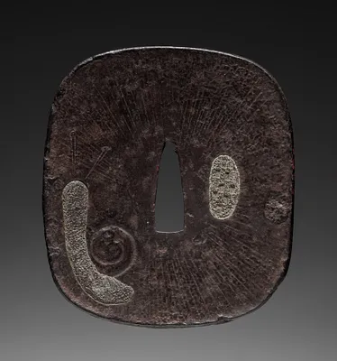 Sword Guard (Tsuba) with Snail and Gourd