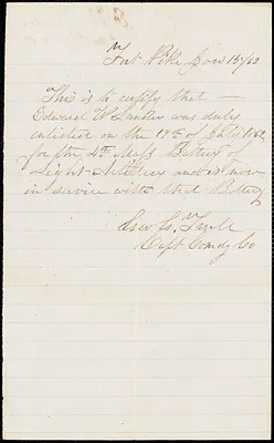 Civil War enlistment paper