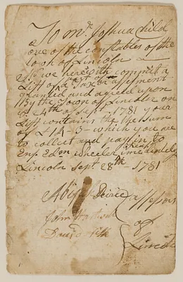 Joshua Child tax list for Ordination tax