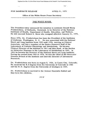 Frederickson, Donald Sharp [Biography]