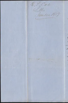 E. S. Coe to W. A. Harrington, 14 January 1859