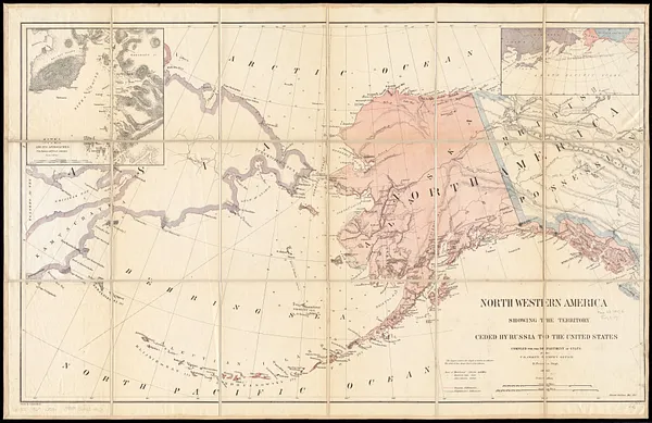 North western America showing the territory ceded by Russia to the United States