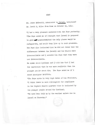 Memorandum of Telephone Conversation Between James McDonald and David Niles