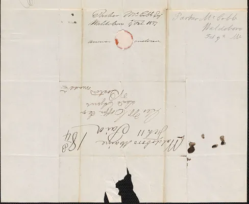 Parker McCobb to George Coffin, 9 February 1837
