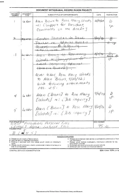 Rose Mary Woods Name/Subject File: B [5 of 5]
