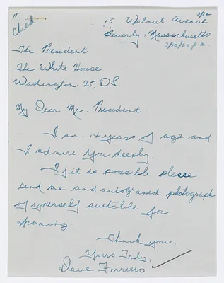 Letter from David Ferriero to President Eisenhower