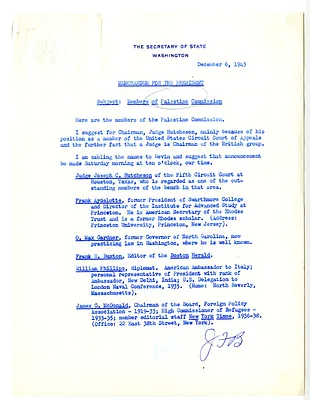 Memorandum from Secretary of State James Byrnes to President Harry S. Truman