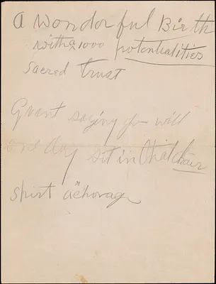 [Victoria Woodhull Martin] autograph note, [Bredon's Norton, Worcestershire, Eng.?], approximately 1901-1927