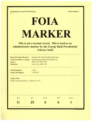 Major Donors Reception 11/3/89 [OA 3537]