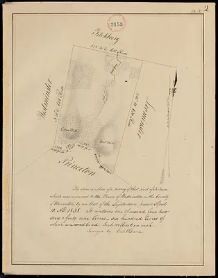 Plan of Westminster (No Town) made by Caleb Dana, dated 1838
