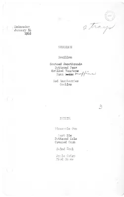 White House Luncheon and Dinner Menu