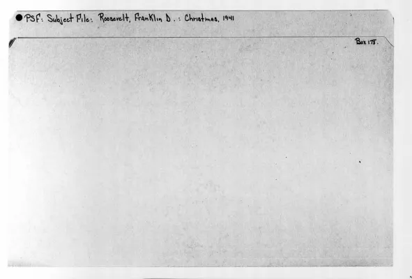 Roosevelt, Franklin D. - Christmas, 1941