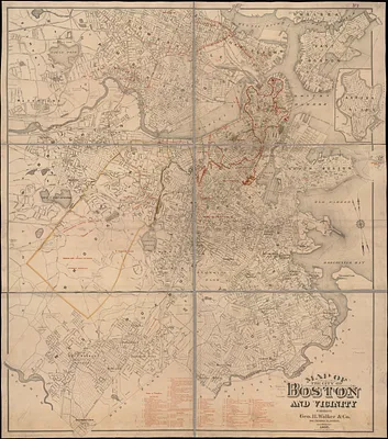 Map of the city of Boston and vicinity