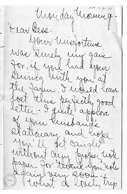 Letter from Arry Mayer to Bess W. Truman