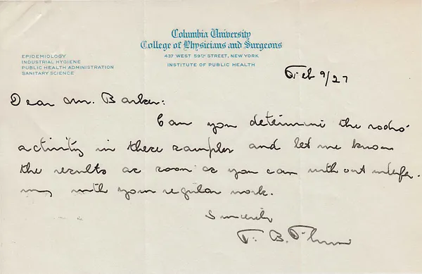 Letters Received to Mr. Barker [H.H. Barker], February 9, 1927