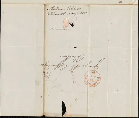 Andrew Peters to George Coffin, 25 August 1833