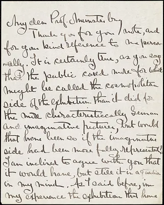 Abbot, Holker, 1858-1930 autograph letter signed to Hugo Münsterberg, Wellsley Hills, 07 April 1909