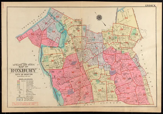 Outline and index map of Roxbury, city of Boston