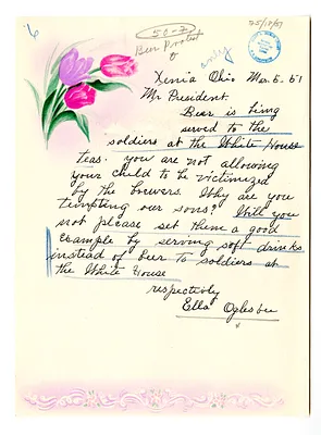 Letter from Ella Oglesbee to President Harry S. Truman