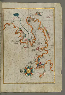 Map of the Anatolian Coast Around the Bay of Izmir