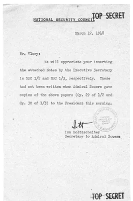 Memorandum from Ina Holtzscheiter to George Elsey